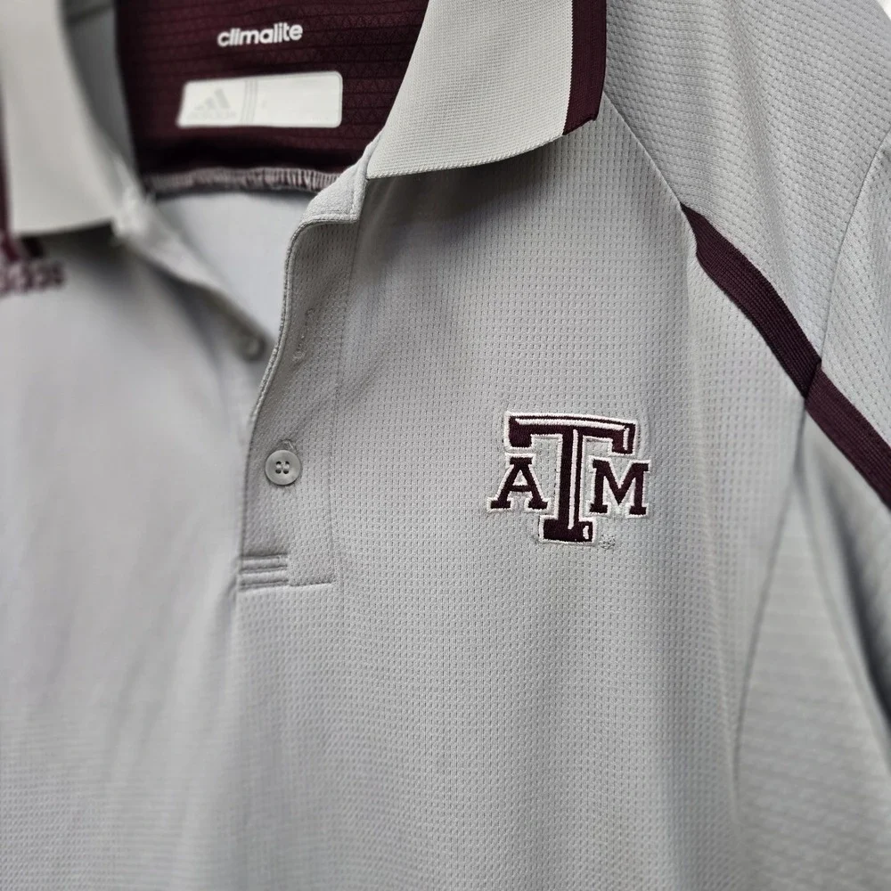 Texas A&M Aggies Adidas Men's Polo‎ Shirts Medium College Collegiate Golf Shirt
